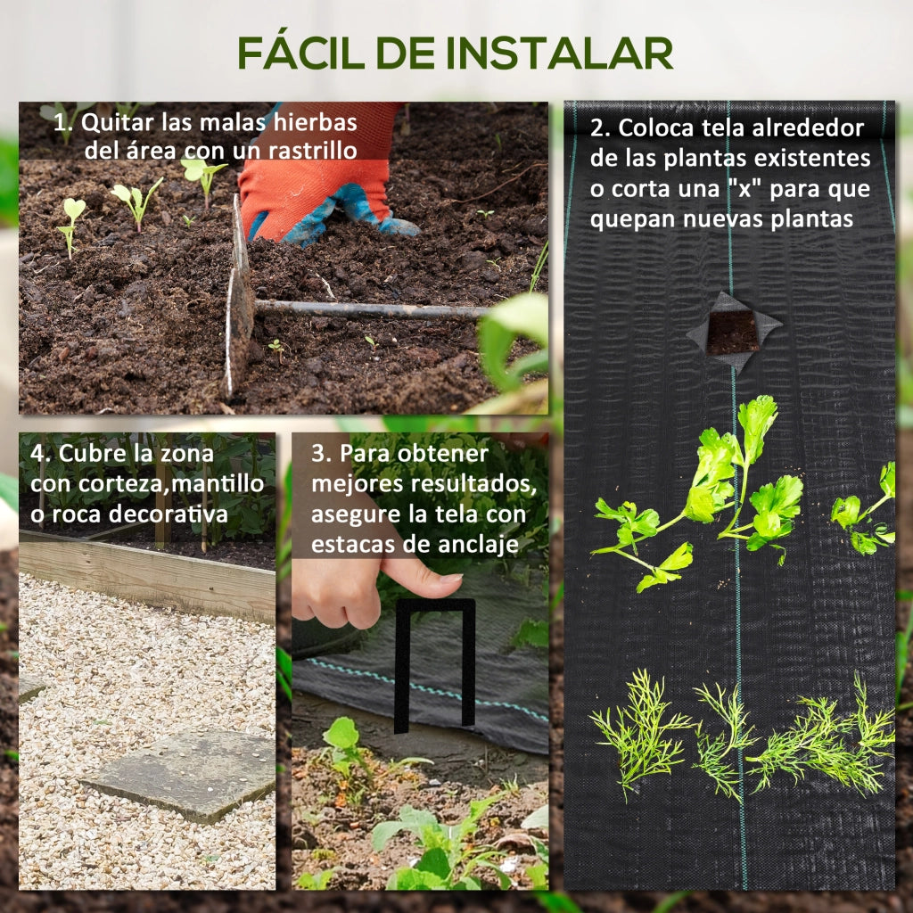 Tessuto Non Tessuto per Giardino 2x50 m ¨C Zephmum ¨C 130 g/m2 Nero