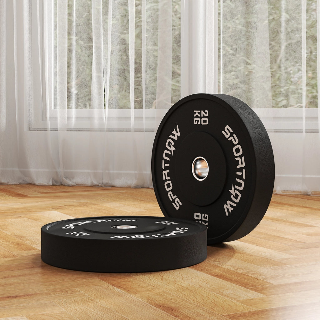 Dischi Pesi 20kg in Gomma ¨C Xylo ¨C Foro 5cm per Manubri e Bilancieri, Nero