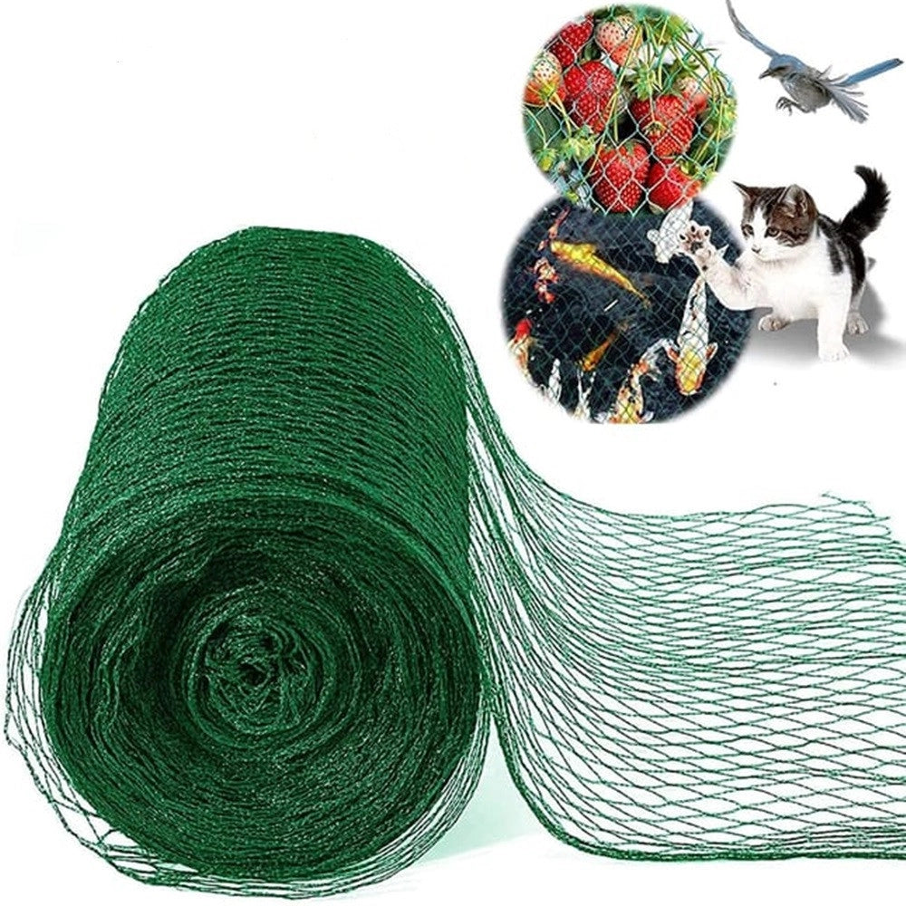 Trade Shop - Set 2 Pz Rete Anti Animali Maglia 1x10 Mt Verde Scuro Protezione Piante Orto 134616 -
