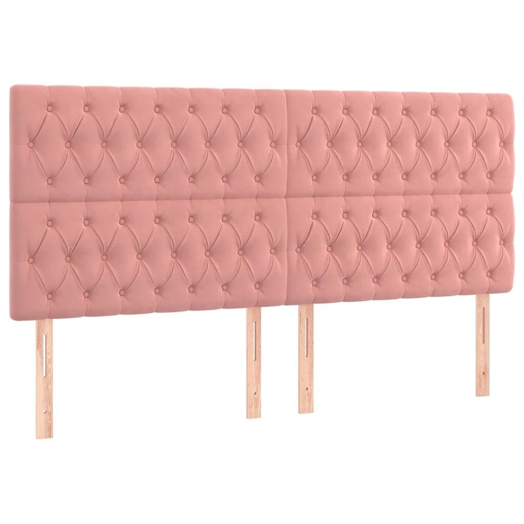 Giroletto a Molle con Materasso Rosa 200x200 cm in Velluto