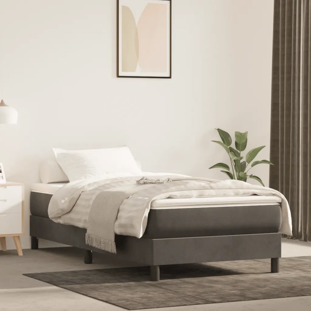 Materasso a Molle Insacchettate Rigidità Media Grigio Scuro 90x190x20 cm in Velluto 347709