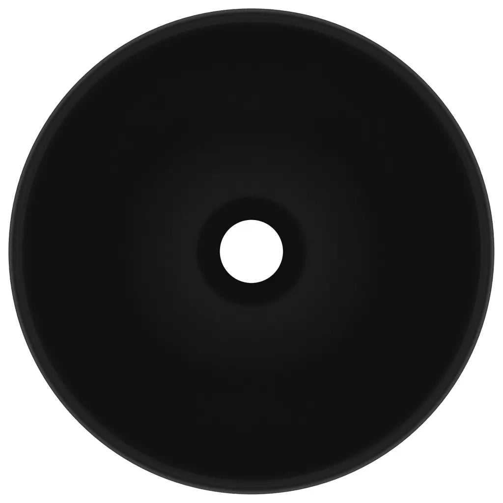 Lavandino Lusso Rotondo Nero Opaco 32,5x14 cm in Ceramica 146975