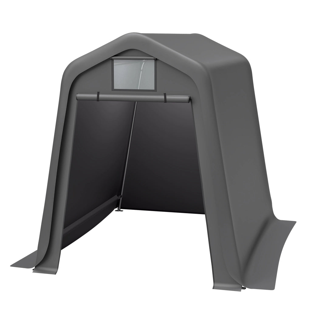 Capanno da esterno grigio 245x183x217 cm in PE, con rollo e protezione UV