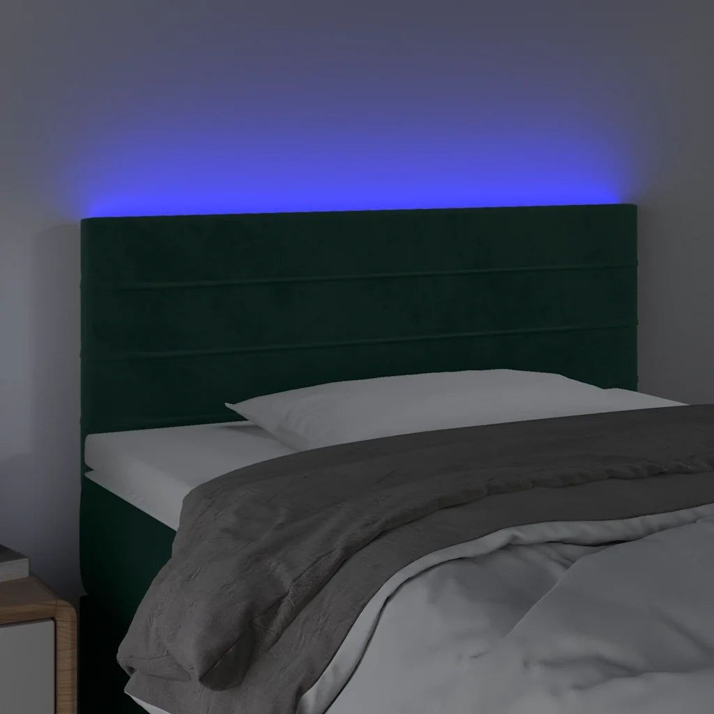 Testiera a LED Verde Scuro 100x5x78/88 cm in Velluto 3121797