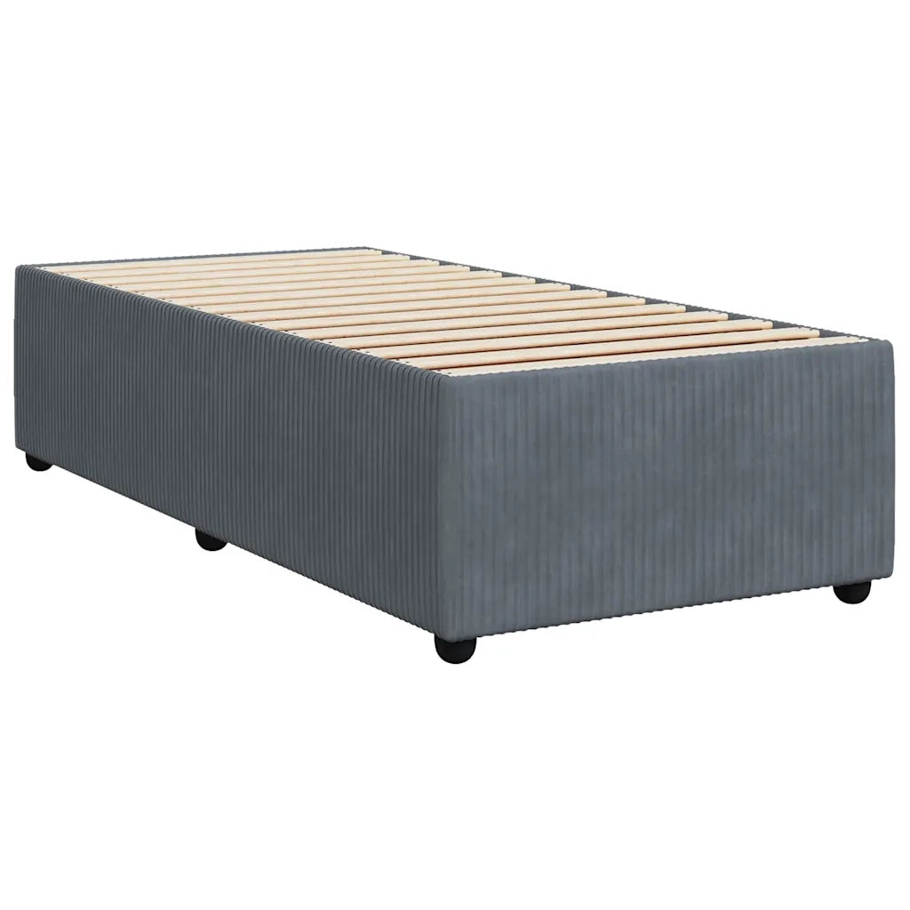 Giroletto a Molle con Materasso Grigio Scuro 90x200 cm Velluto 3292245