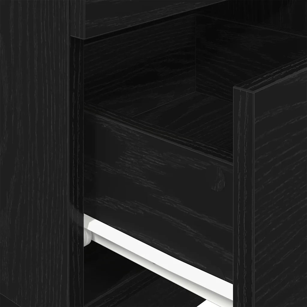 Comodino con 2 Cassetti Nero 36x36x68 cm 858580