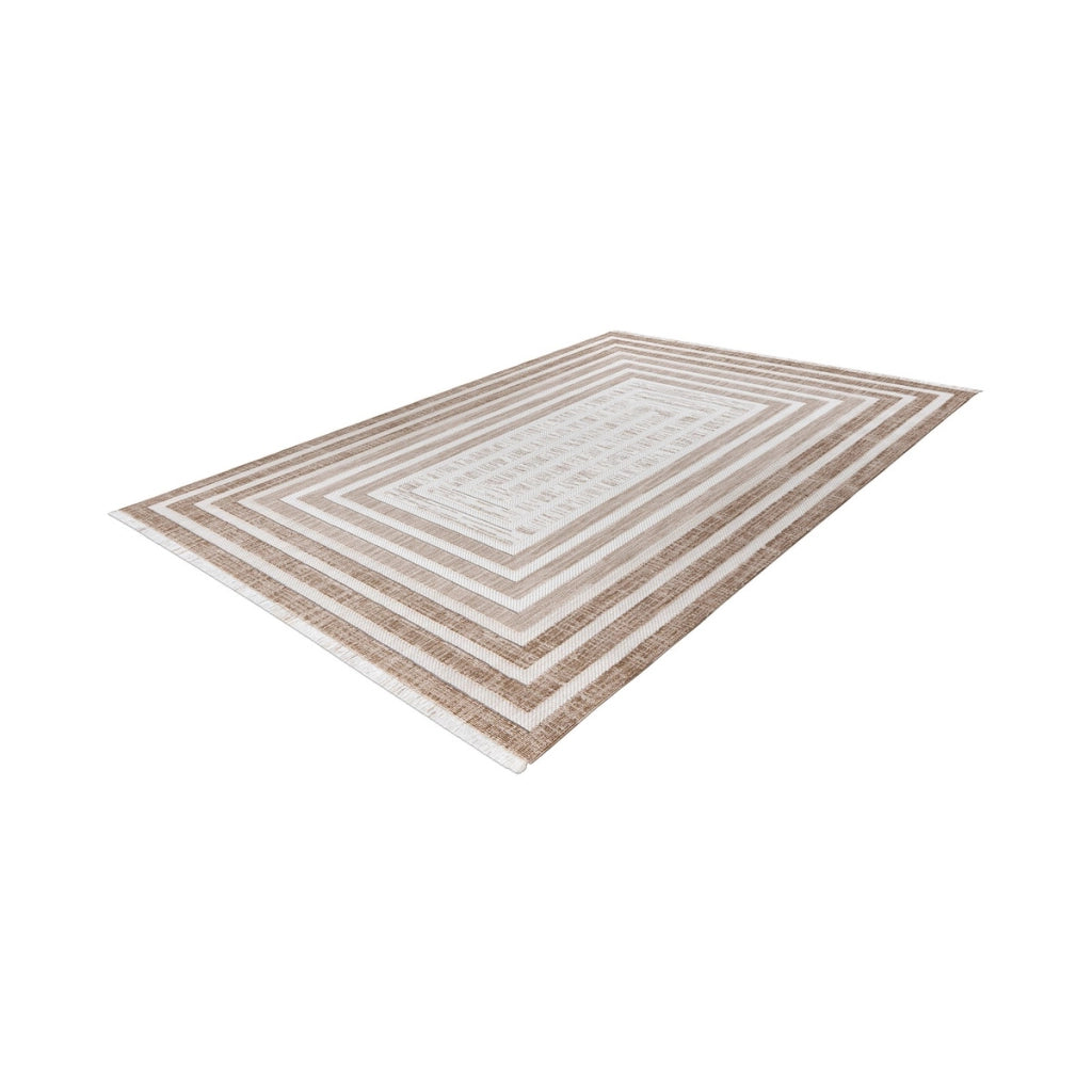 Tappeto moderno Sarai 100 in ciniglia marrone e beige