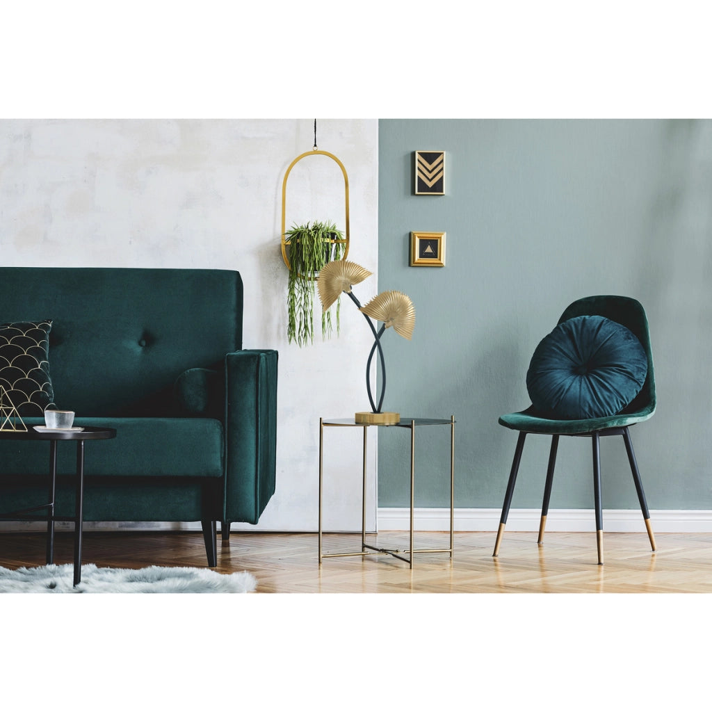 Lampada da tavolo Twinflame in alluminio oro e nero