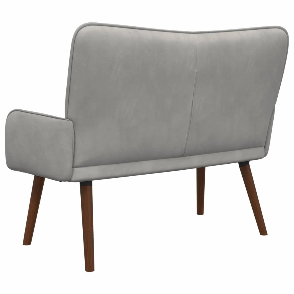Divano | Divano da soggiorno | Sofa a Due Posti Grigio chiaro 115 x 61 x 87 cm Velluto