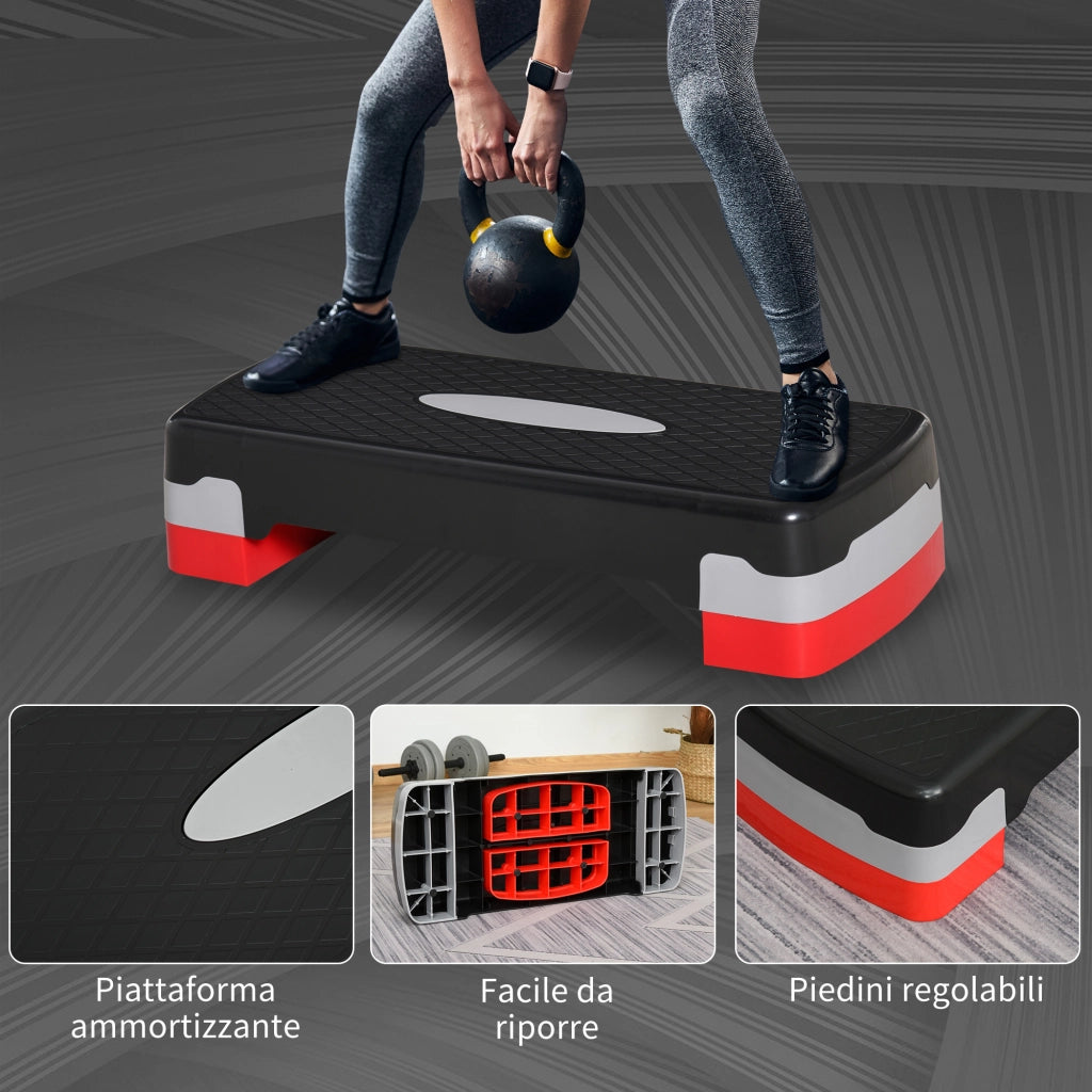 Pedana Fitness Aerobica ¨C Minimal ¨C Nero e Rosso 68x29cm