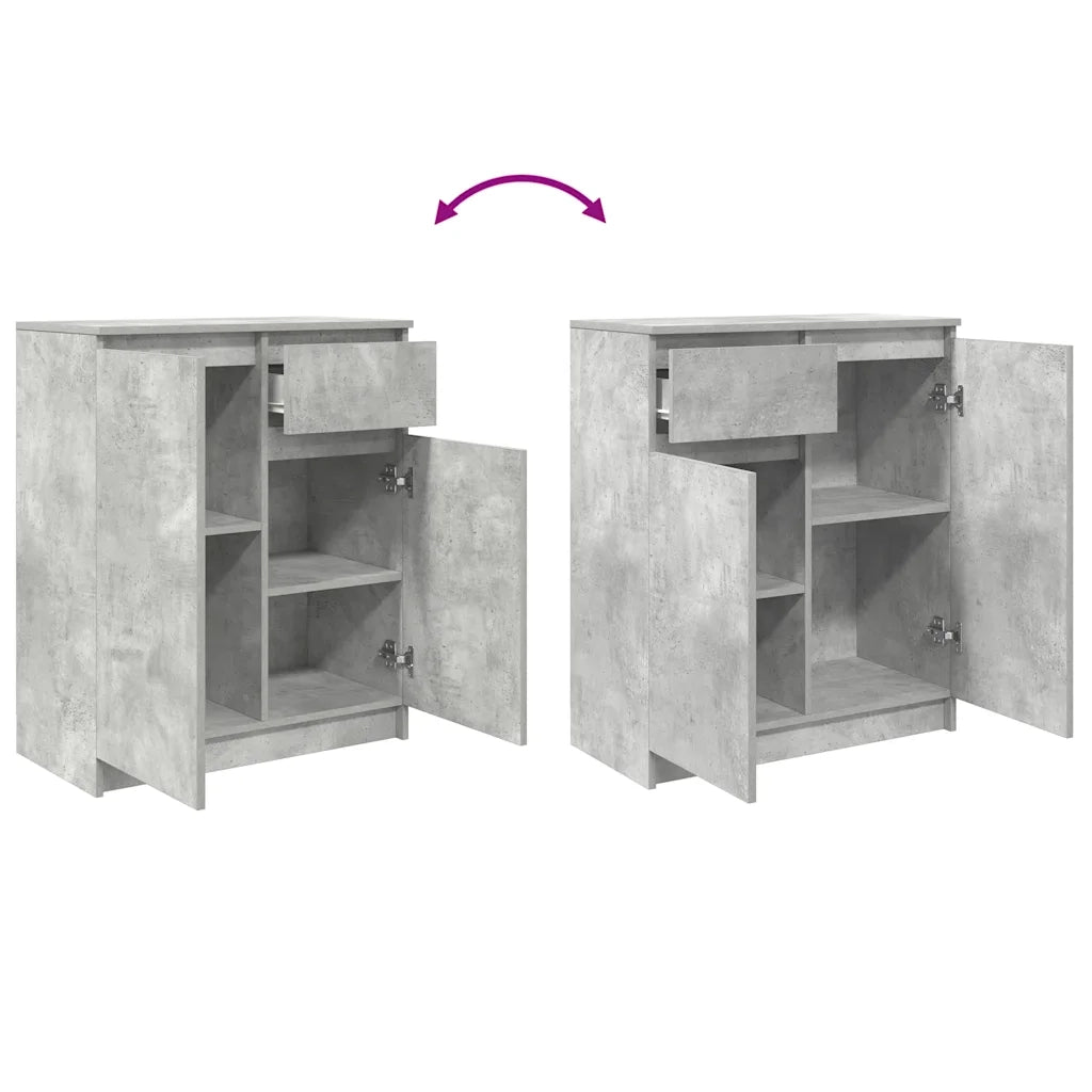 Credenza | Madia | Buffet da pranzo | Armadio da pranzo con Cassetto Grigio Cemento 71x35x84 cm in Truciolato