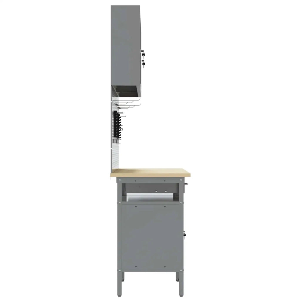 Mobile da lavoro 10 pcs Rosso Legno ingegnerizzato e acciaio 3321489