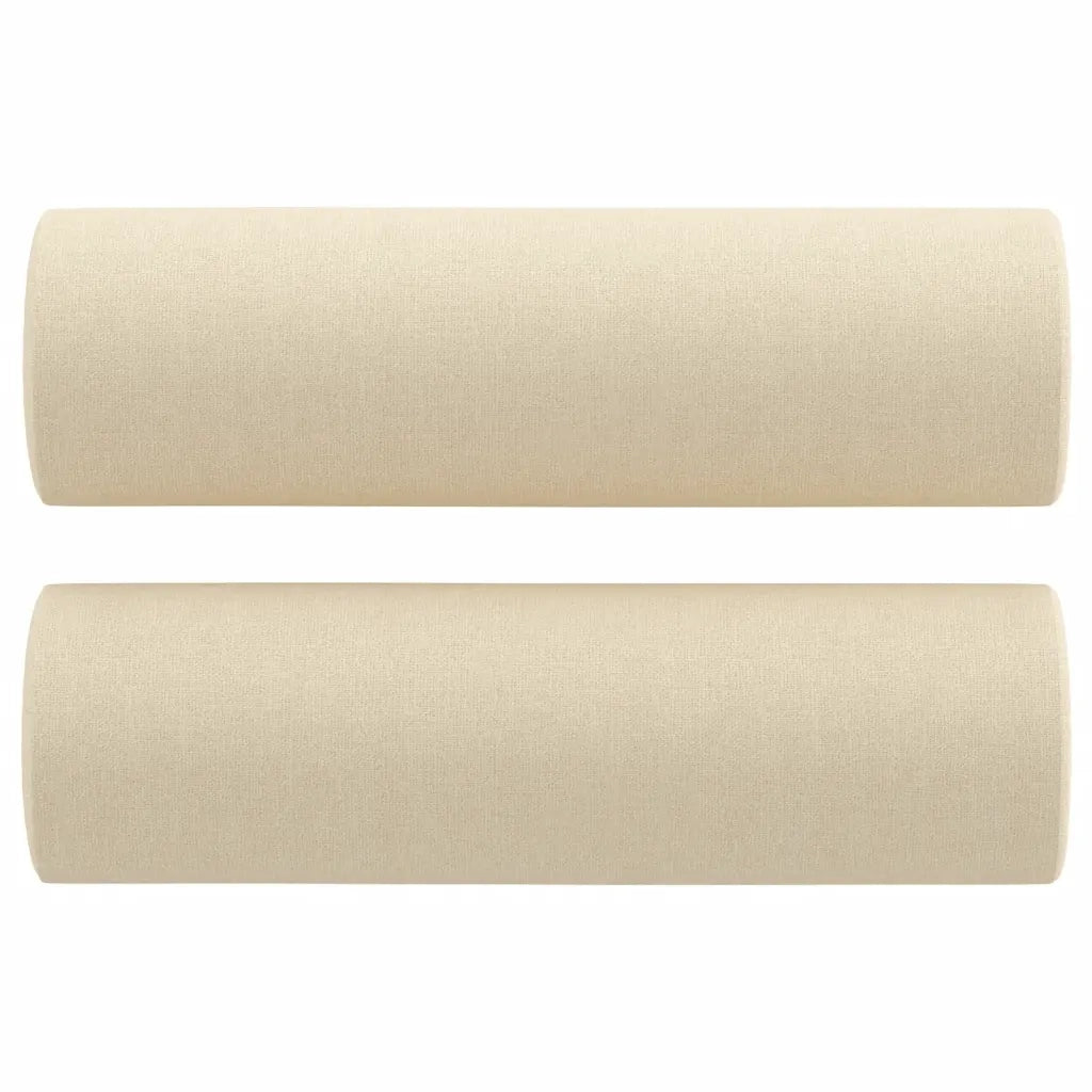 Divano a 2 Posti con Cuscini-Sofa 2 Posti con Cuscini Crema 120 cm in Tessuto 736403