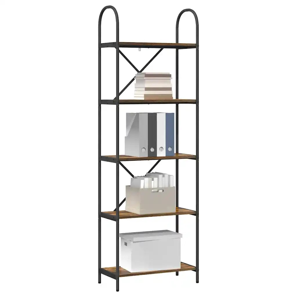 Libreria-Scaffale per Libri-Mobile di Stoccaggio Rovere fum¨¦ 60 x 30 x 183 cm Legno multistrato 516582