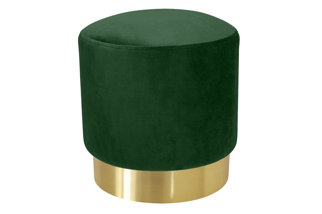 Pouf in velluto verde scuro, poggiapiedi – Zivago - PO30ZIBM