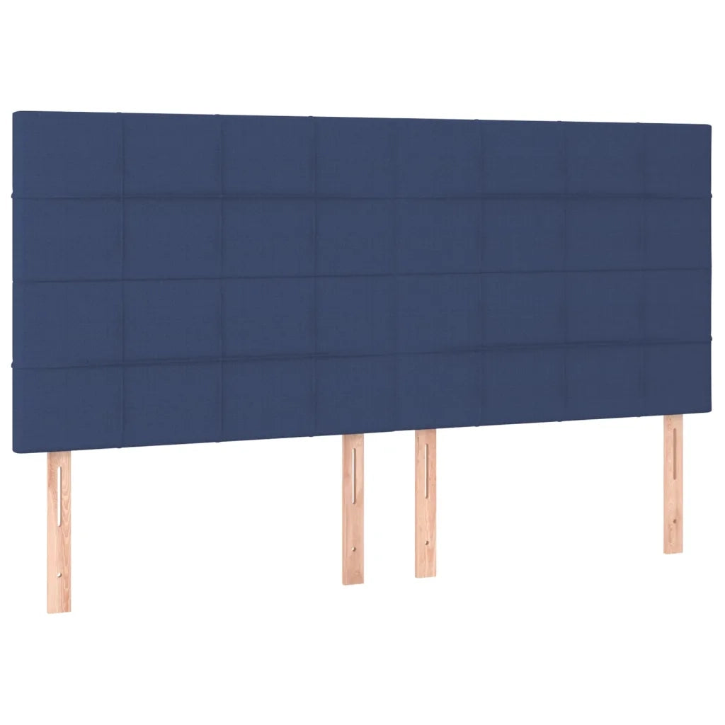 Testiera | Testata Blu 200x5x118/128 cm Tessuto