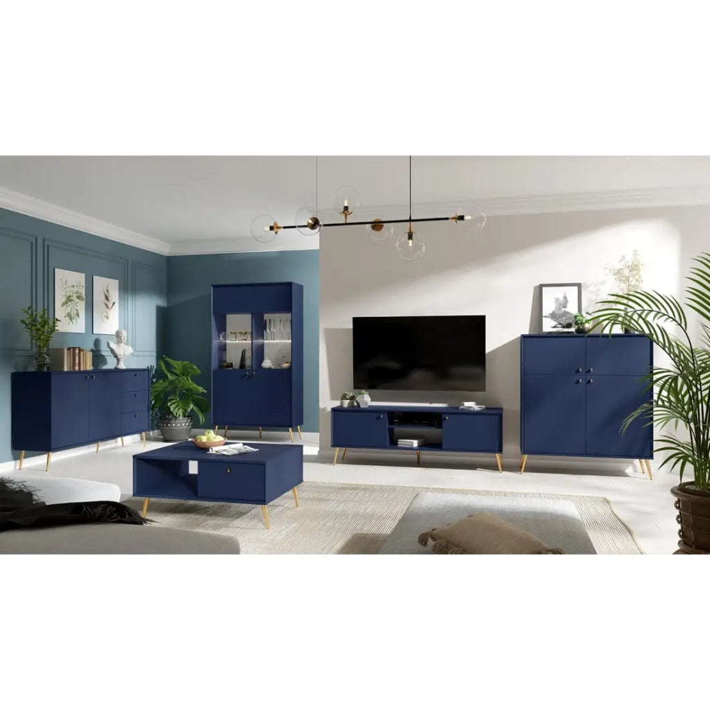 Set di mobili design AZURÉA – Sala da pranzo completa – Colore blu profondo