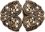 Chiusura di costume tradizionale con fermaglio dorato, schienale di dirndl, dimensioni 58mmx42mm, prodotta in Germania (1 pezzo)