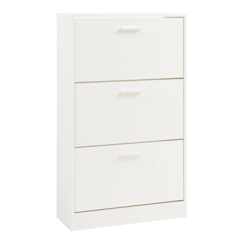 Scarpiera Sykkylven con 3 Contenitori Ribaltabili - Bianco [en.casa]