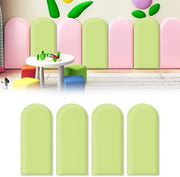 Pannelli da parete 3D, rivestimento autoadesivo per parete, rivestimento in PU impermeabile per camera da bambini, pannello da parete imbottito, testa di letto antibatterico (Verde, 20x40cm, 4 pezzi)