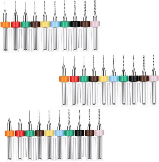 Microboorset con 30 pezzi - Acciaio di Wolfram - Microspirali - Precisione - Progetto antivibrazioni - Resistente e duraturo - Boorset con microspirali