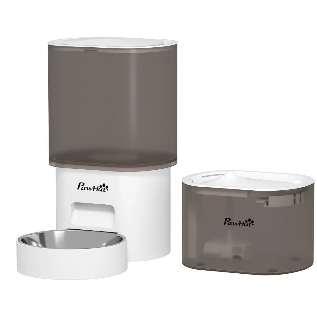 Dispenser Cibo per Gatti e Cani 3L con App ¨C Minimal ¨C Grigio