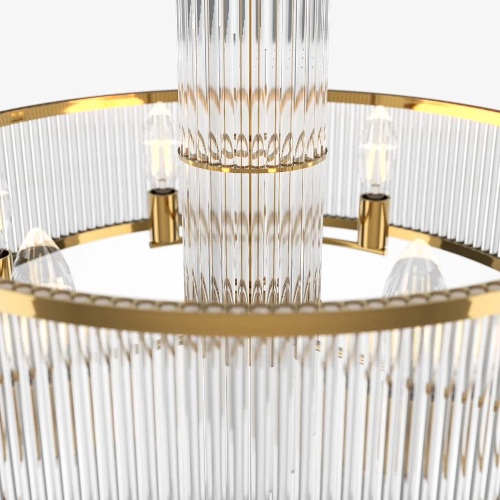 Maytoni Lampadario moderno Frame 6 luci E14 oro metallo vetro