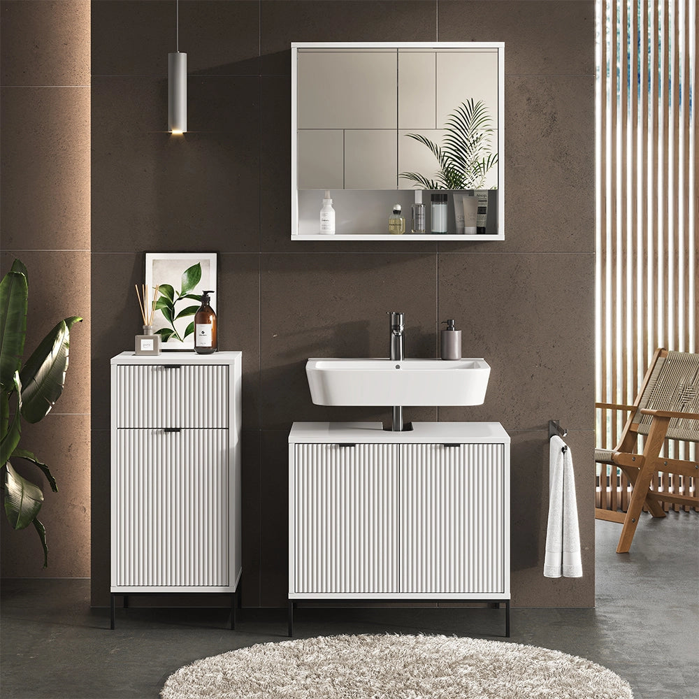 Vicco Mobile midi Bianco 40 x 87 cm con anta e cassetto