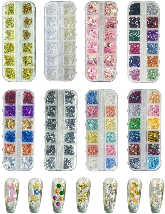 Kit per creazione di 8 dozzine di decorazioni a 3D con cristalli e perle