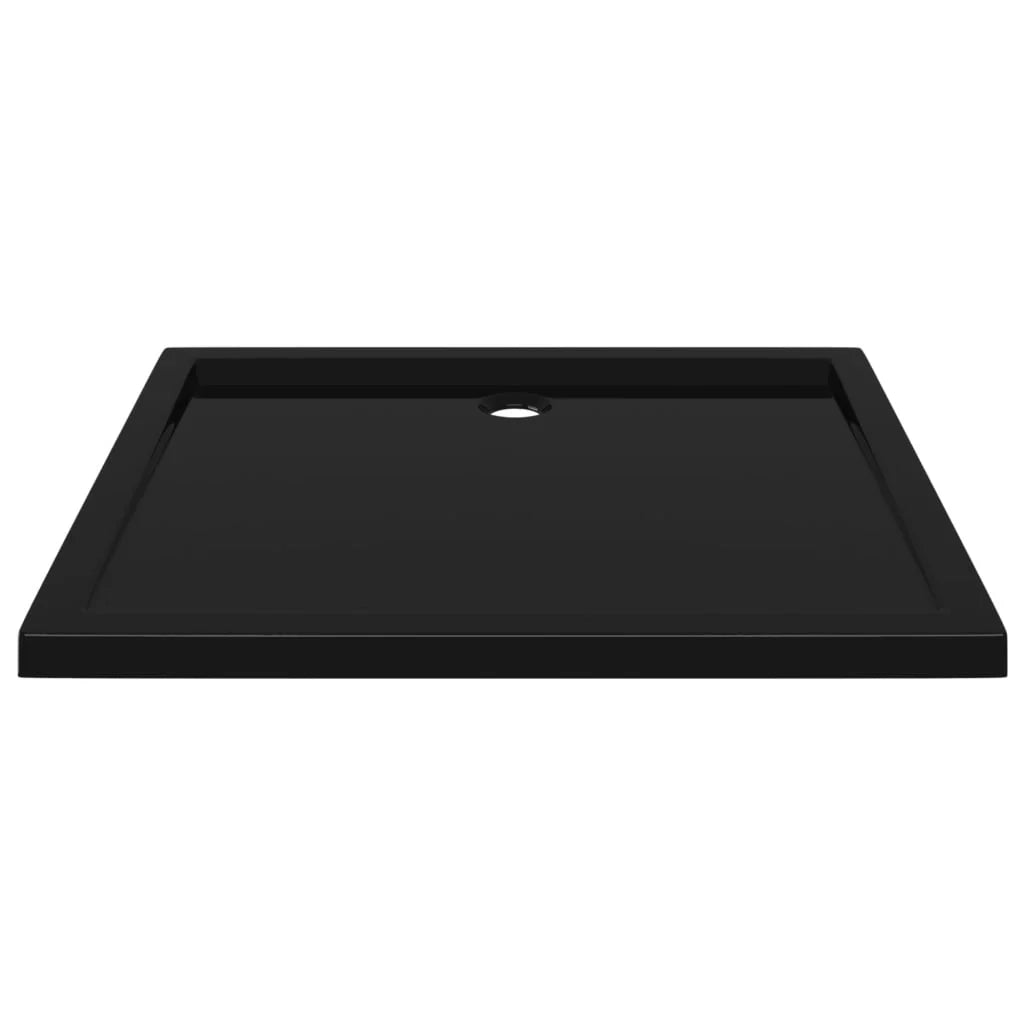 Piatto doccia base doccia piatto doccia bagno WC cabina doccia casa interno rettangolare 80x90 cm ABS nero 02_0001961
