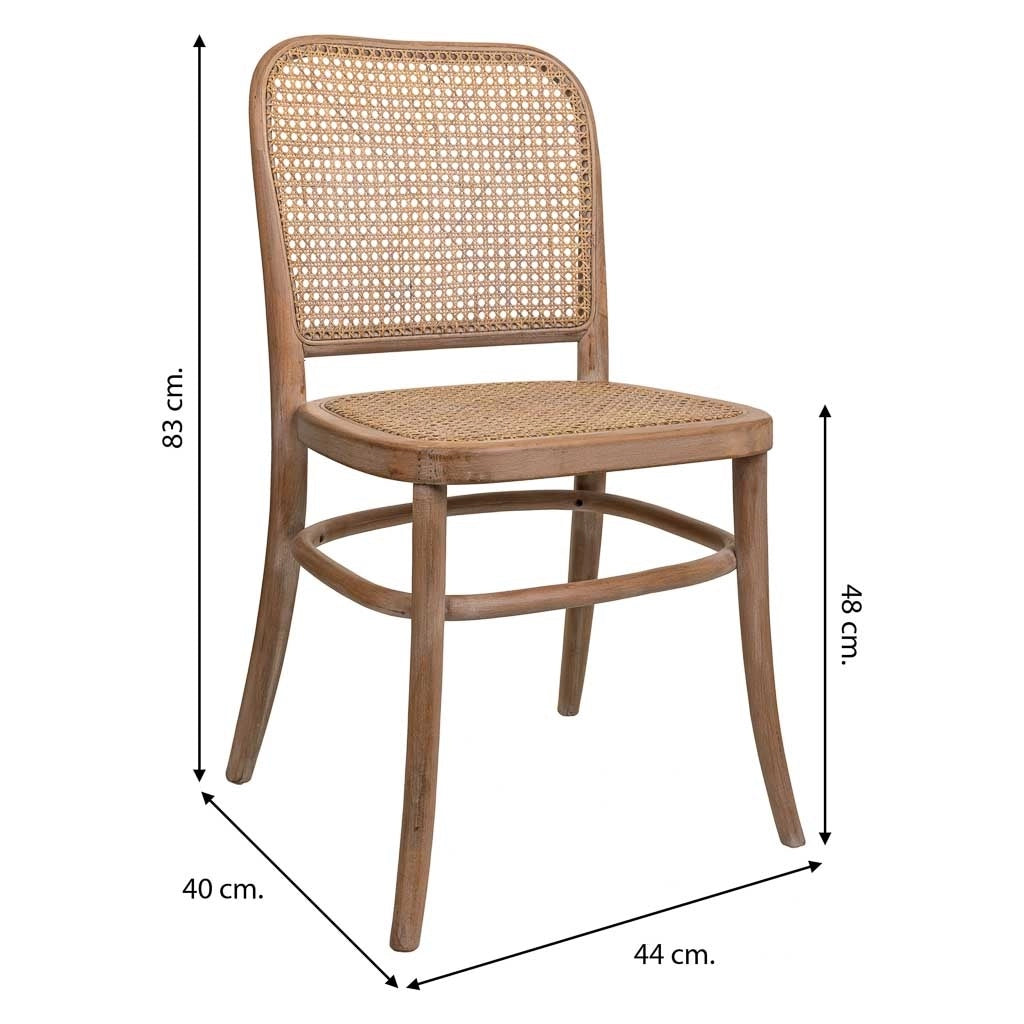 Sedia in legno e rete marrone 44x40x48/83h