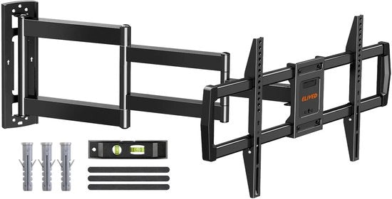 Supporto per schermo con braccio lungo, 962 mm, adatto per la maggior parte delle TV da 42 a 75 pollici. Supporto per schermo completamente girevole e inclinabile. Sostiene fino a 45 kg. Massimo VESA 600x400 mm.