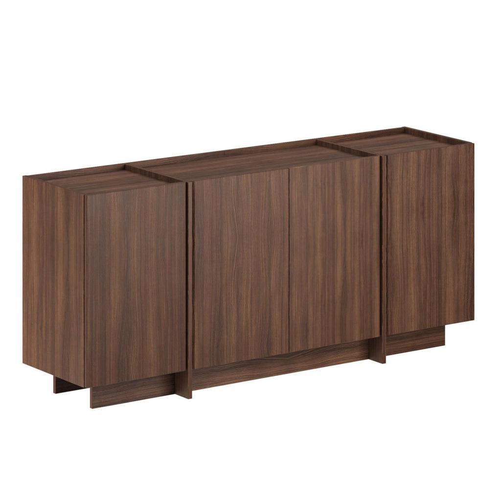 Credenza in legno "Dorma" - 180 x 45 x 80 cm - Noce Milano
