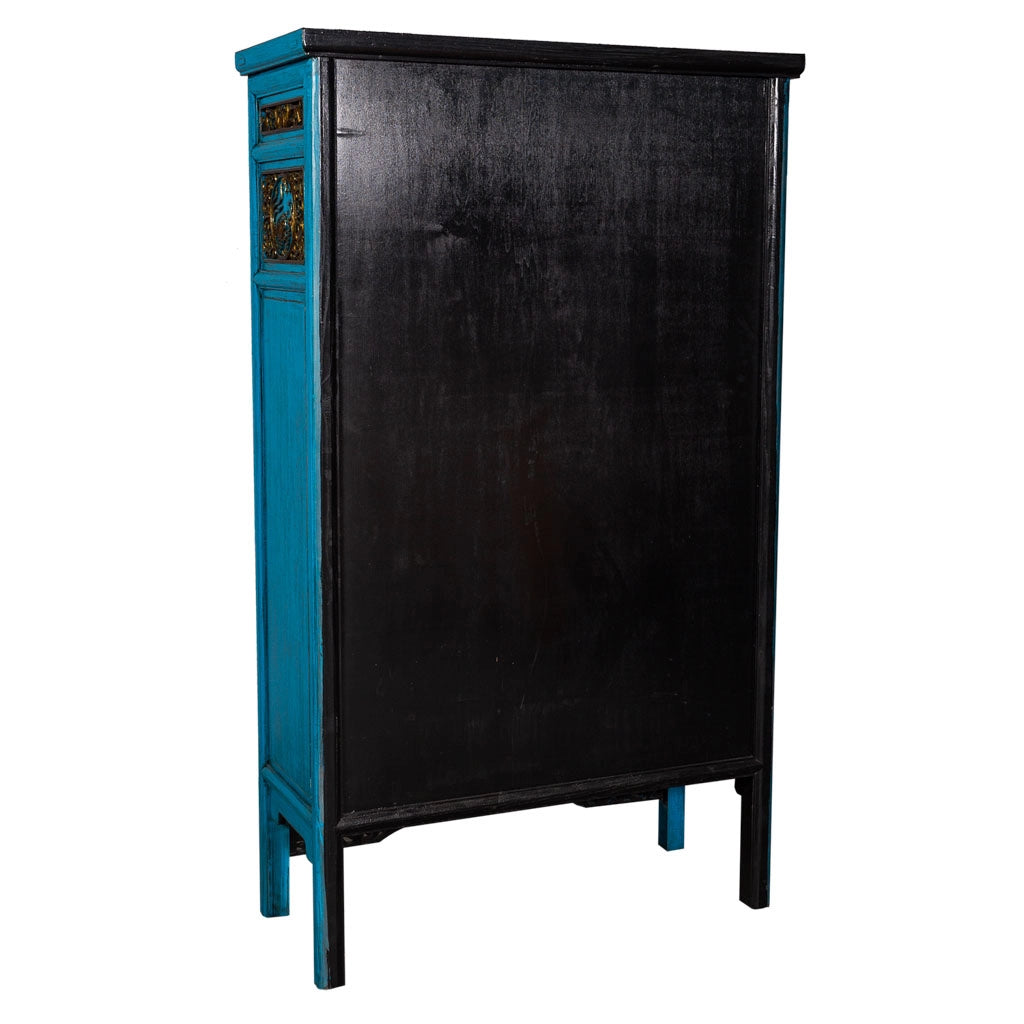 Armadio in legno blu 100x43x170h