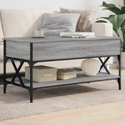 Tavolino Salotto Grigio Sonoma 100x50x50 cm Multistrato Metallo 845359
