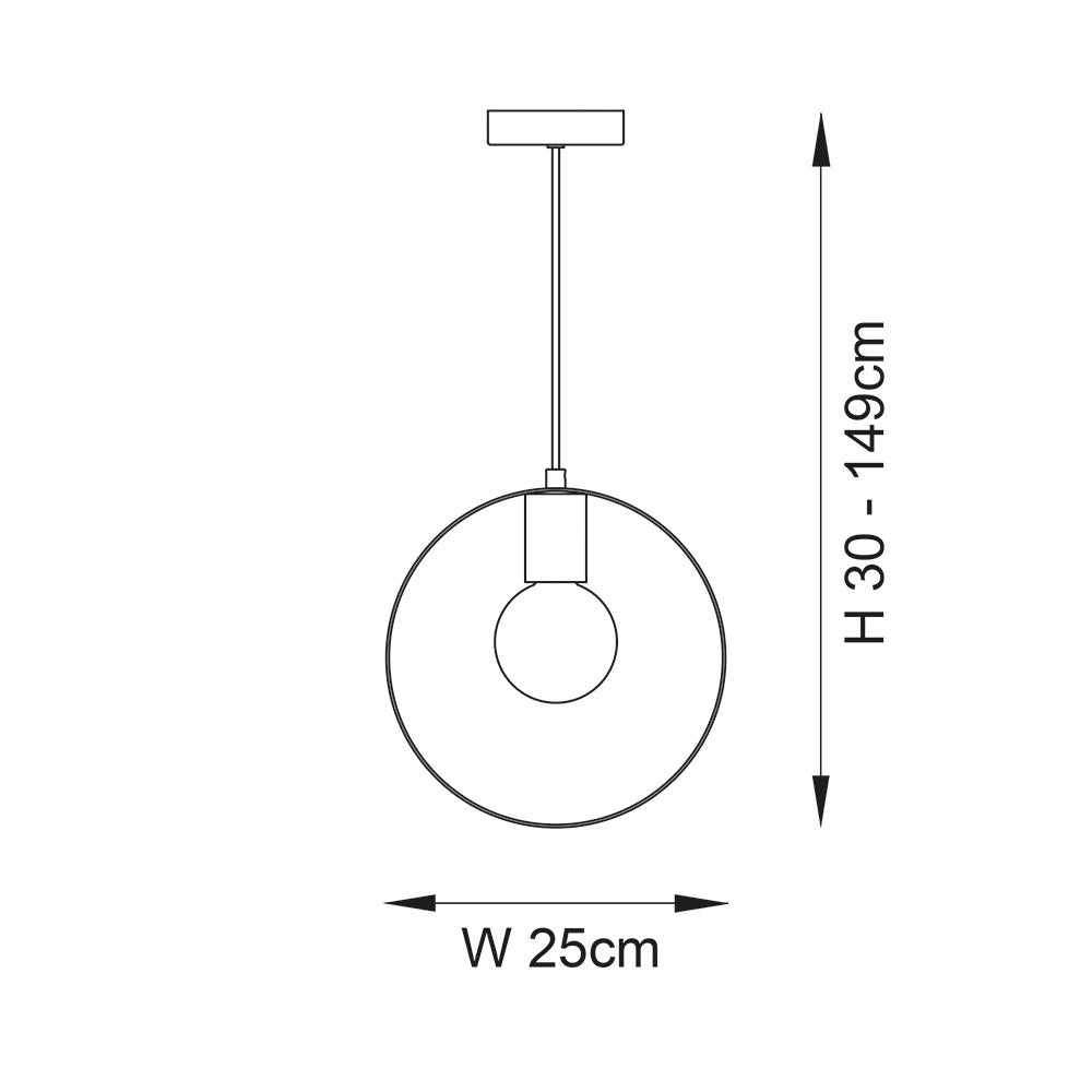 Lampada a sospensione HOOP anello ottone E27 Endon