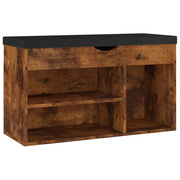 Panca Porta Scarpe | Scarpiera | Mobile per scarpe Cuscino Rovere Fumo 80x30x47cm Multistrato