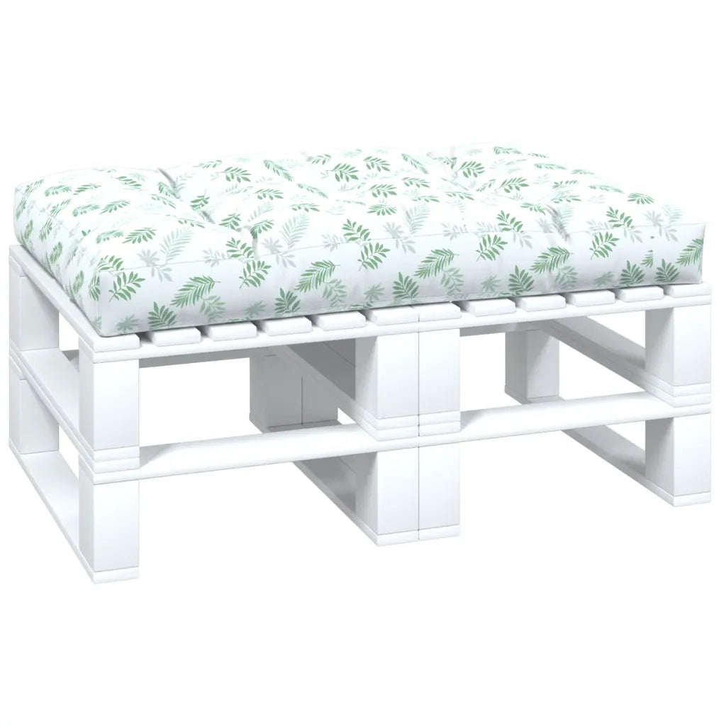 Cuscino per Pallet con Motivo a Foglie 120x80x12 cm in Tessuto 360531