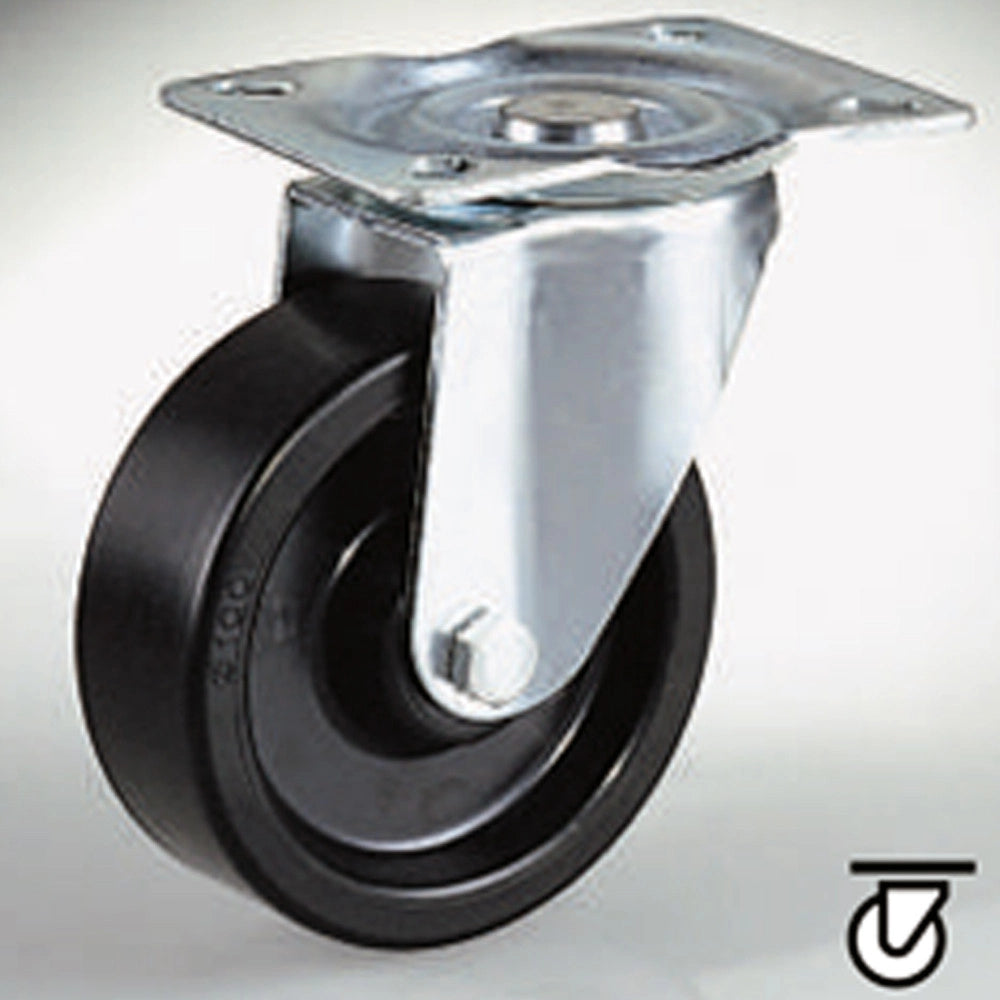 Trade Shop - Ruota In Nylon Nero Con Piastra Dp Cebora Diametro 30 40 50 60 80 -    -30 Mm   -