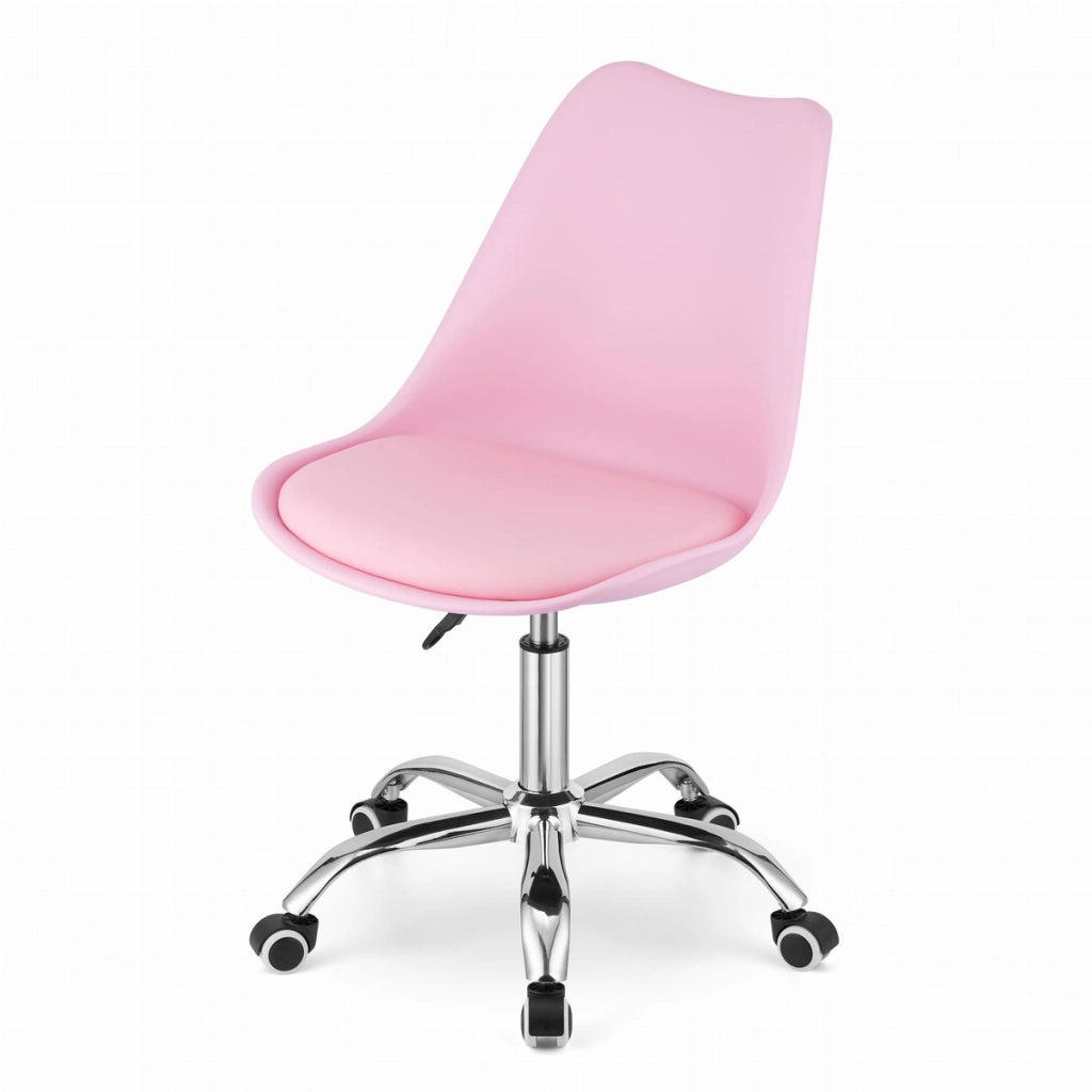 Sedia da ufficio rotante Alba in rosa pastello