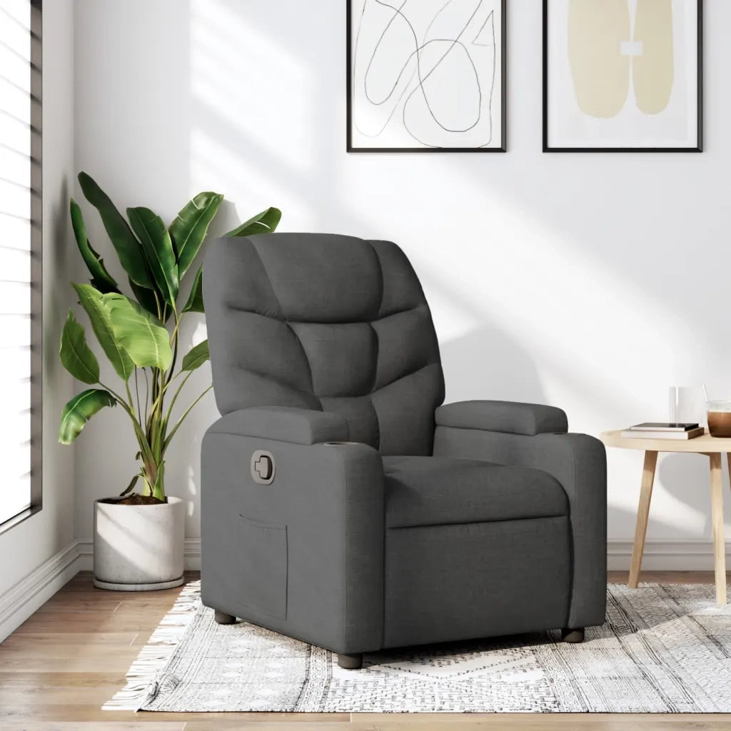 Divano Sedia-Poltrona reclinabile in tessuto grigio scuro 938970