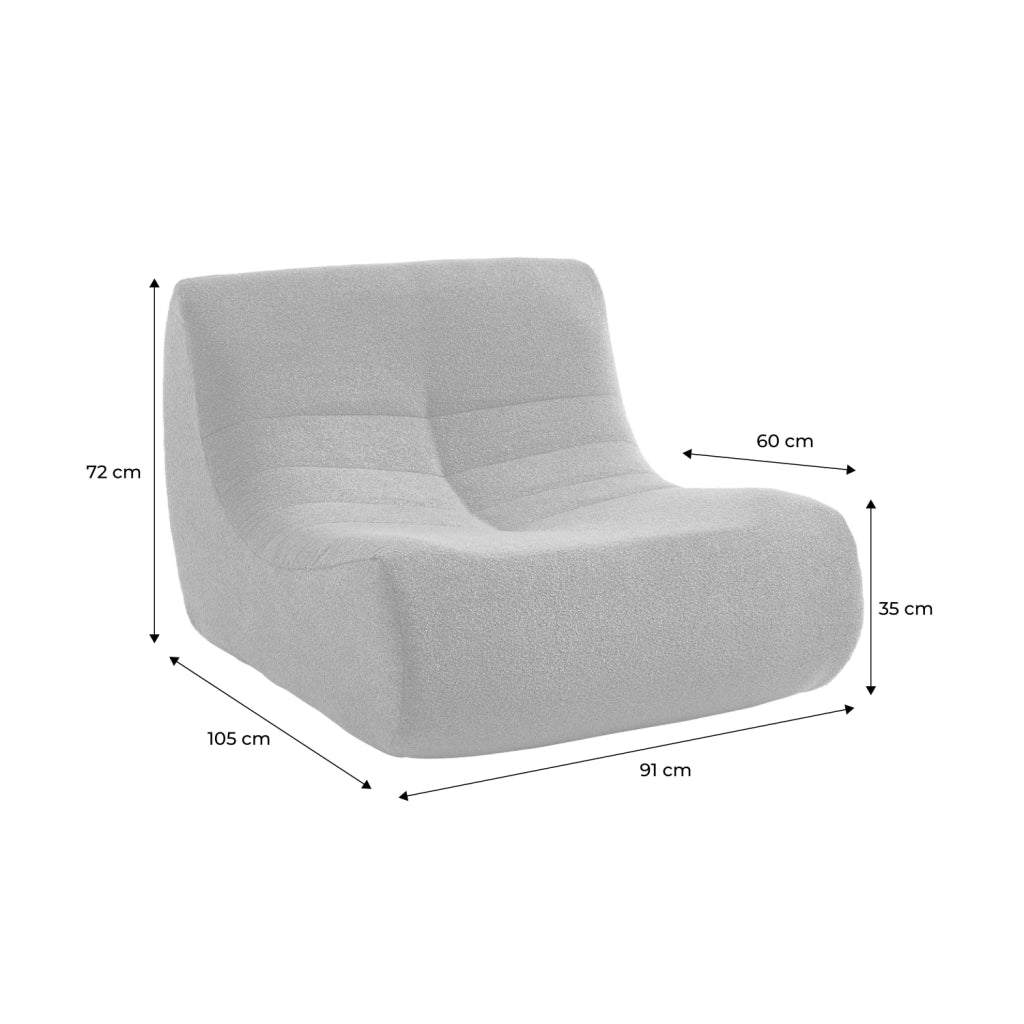 Divano modulare boucle, 2 posti, terracotta