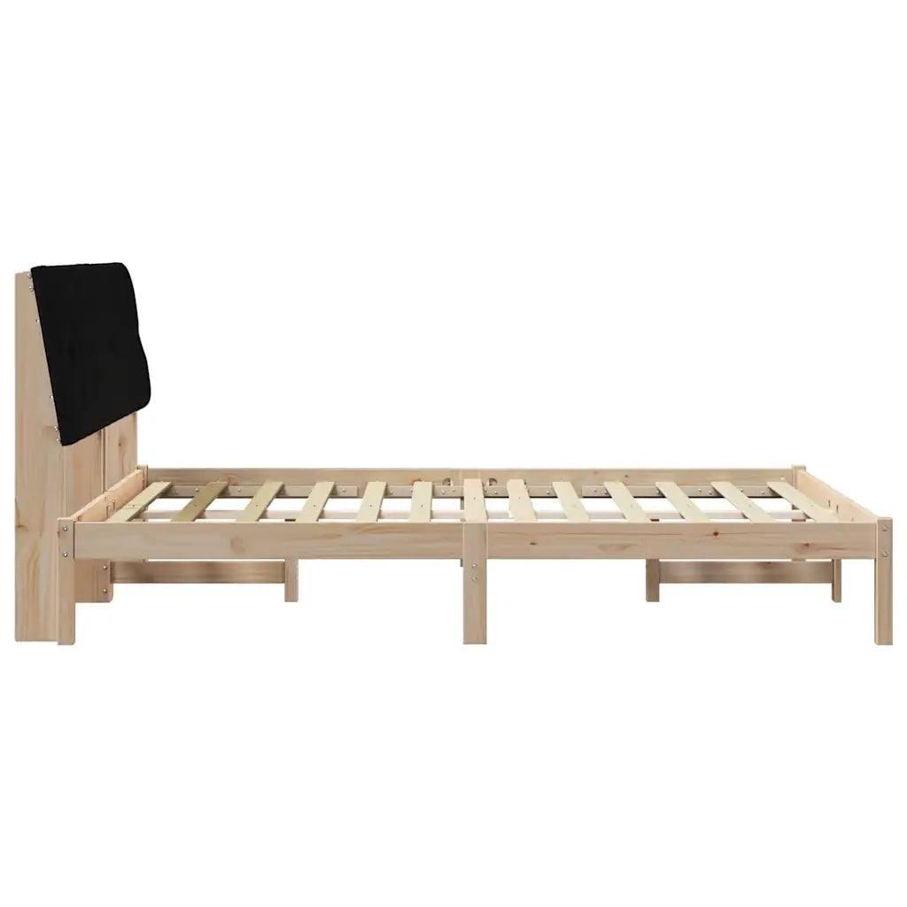 Letto con Testiera Rivestita con testiera Marrone 135 x 190 cm 878831