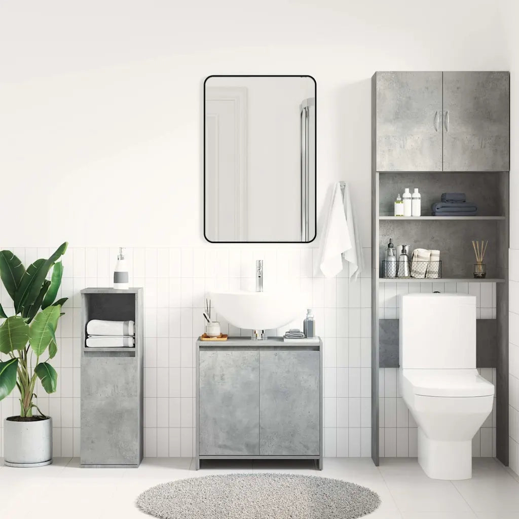 Mobile da Bagno | Armadio da bagno Grigio Cemento 60x33x61 cm in Legno Multistrato