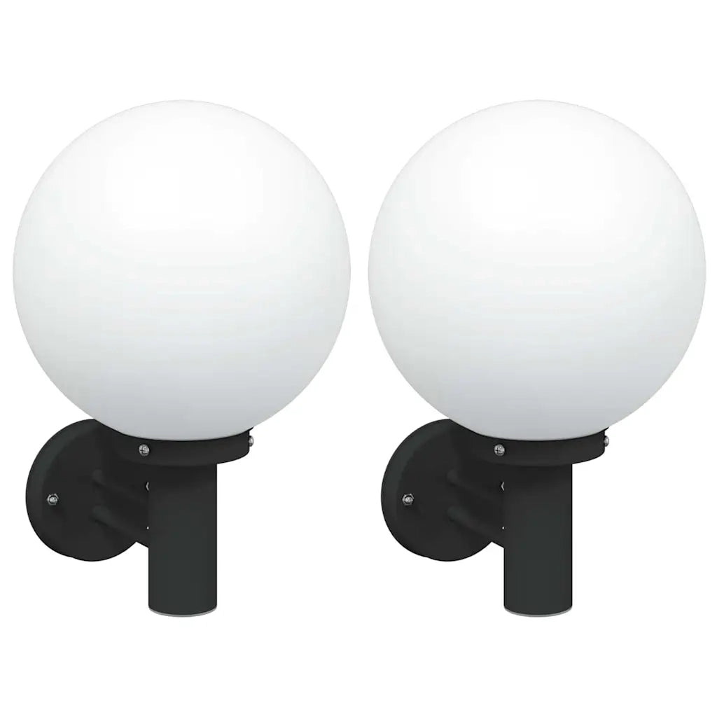Lampada da Parete Esterna 2 pcs Nero 28 x 25 x 38 cm 4005948