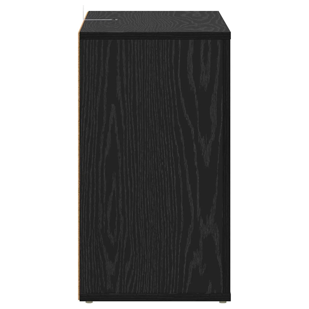 Credenza | Madia | Buffet da pranzo | Armadio da pranzo Rovere Nero 80 x 30 x 53 cm Legno multistrato