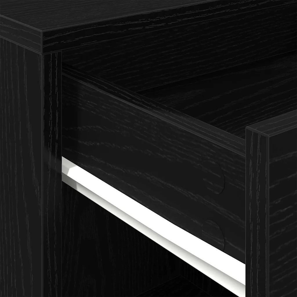 Mobile con Ruote Rovere Nero 45 x 38 x 54 cm Legno multistrato 862670