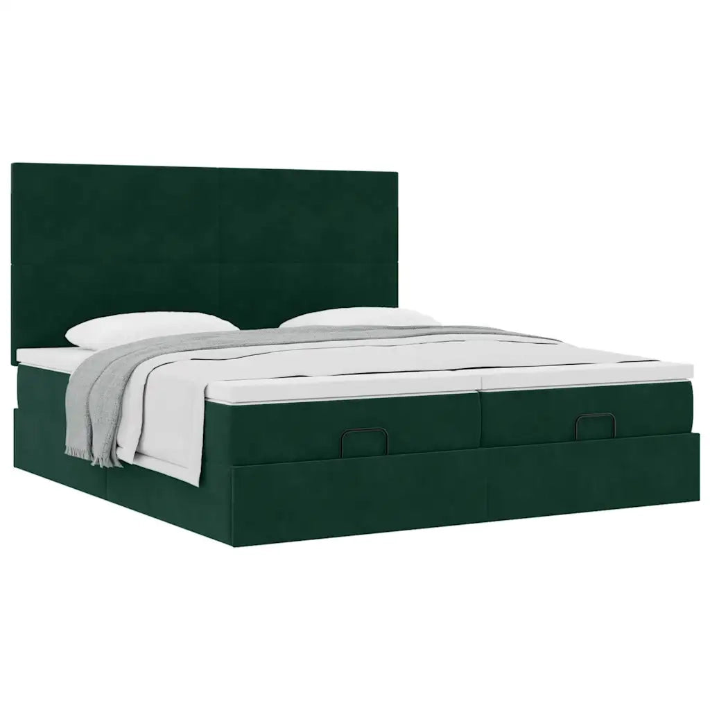 Struttura Letto Pouf con Materassi 200x200 cm Velluto 3313763
