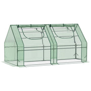 EasyComfort Serra per Piante Orto con 2 Coperture in PE e PVC, Struttura in Acciaio - Verde 180x90x90cm