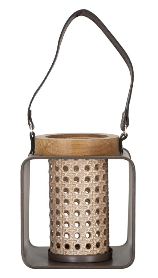 LANTERNA IRON-RATTAN CM 16X13X20